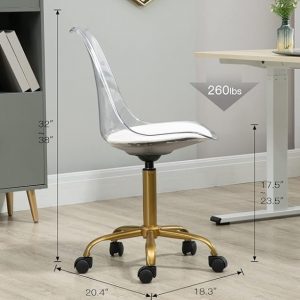 Silla de escritorio acrílico metal dorado VILLESTON