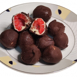 Frambuesas con chocolate auténtico