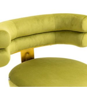 Taburete de terciopelo verde con dorado ARTICSCORPION