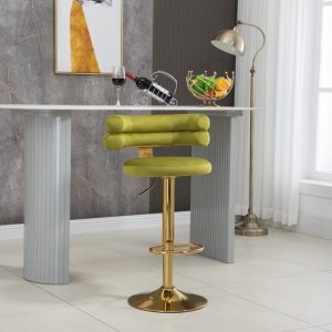 Taburete de terciopelo verde con dorado ARTICSCORPION