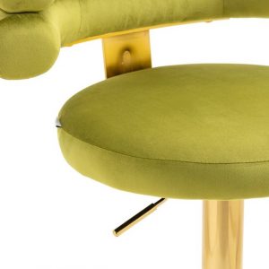 Taburete de terciopelo verde con dorado ARTICSCORPION