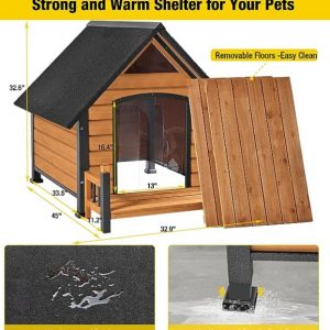 Casa para perros con porche AIVITUVIN