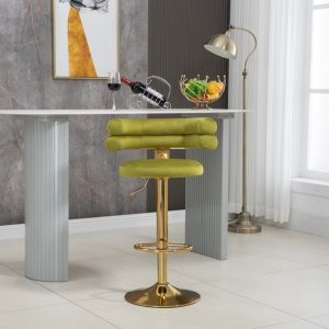 Taburete de terciopelo verde con dorado ARTICSCORPION