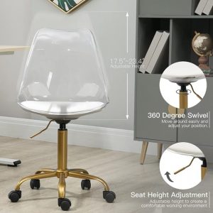 Silla de escritorio acrílico metal dorado VILLESTON