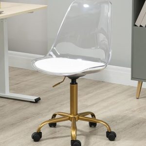 Silla de escritorio acrílico metal dorado VILLESTON