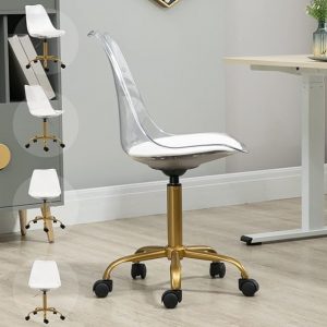 Silla de escritorio acrílico metal dorado VILLESTON