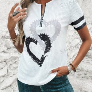 Blusa con estampado de Corazón M