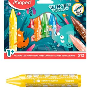 CRAYON DE CERA MAPED JUNGLE FEVER JUMBO 12 COLORES