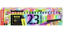 Estuche De 23 Resaltadores De Color Neón Y Pastel Boss Stabilo