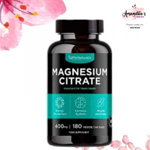 Cápsulas de citrato de magnesio en polvo de 400 mg – [180 unidades]