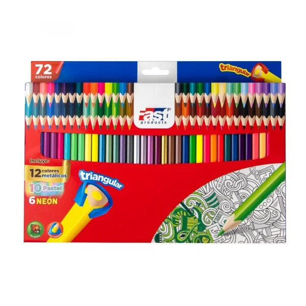 Crayon de madera triangular Fast 72 colores