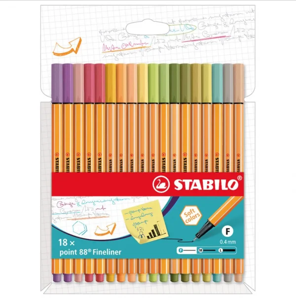 Fineliner Stabilo Otoño 18 colores 0.4mm