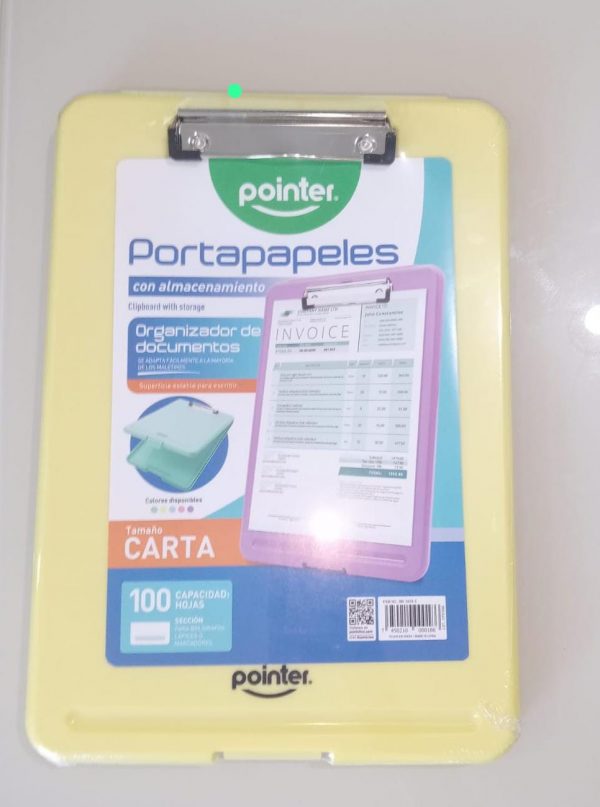 Portapapeles Pointer Tamaño carta Amarillo Pastel