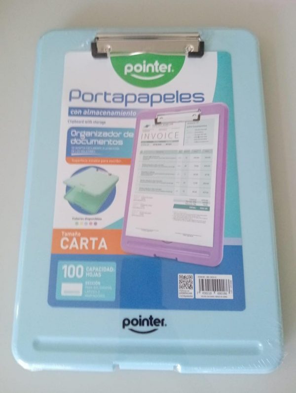 Portapapeles Pointer tamaño carta celeste pastel